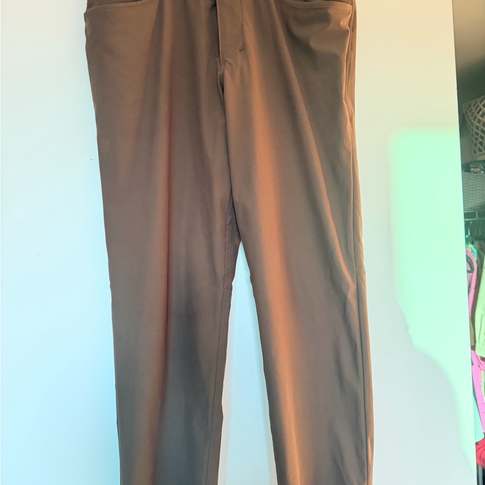 Lululemon 33 Olive Green 5 pocket pants - tailored to 28 length